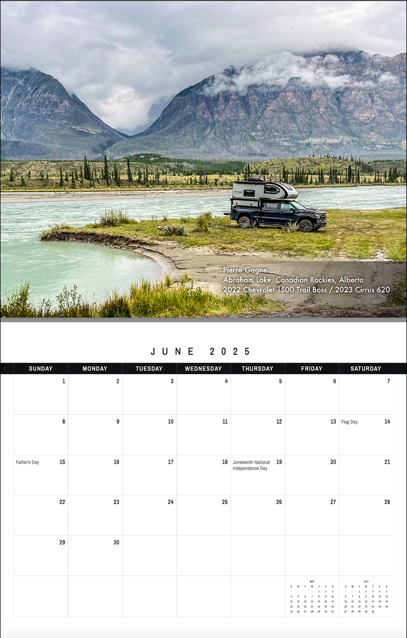 On Sale Now: 2025 Truck Camper Magazine Calendar - Truck Camper with Lake Superior 2025 Calendar Printable