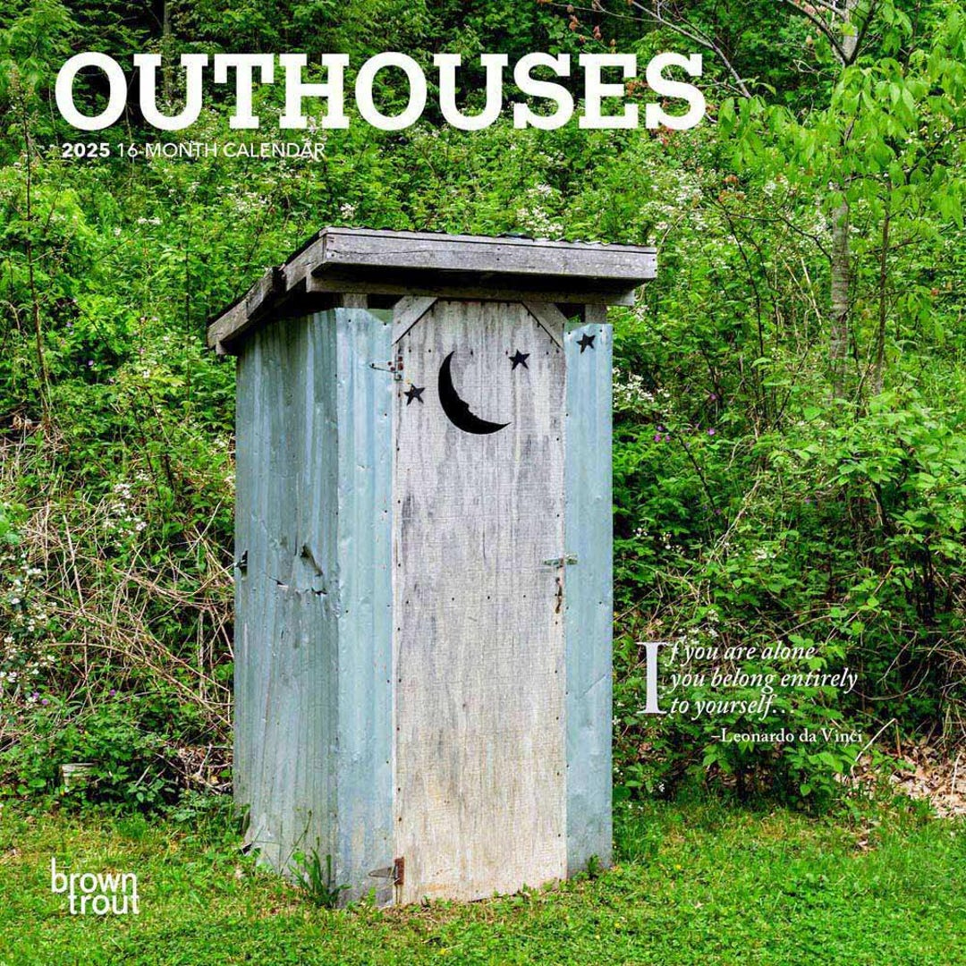 Outhouses | 2025 7 X 14 Inch Monthly Mini Wall Calendar with Outhouses 2025 Calendar Printable