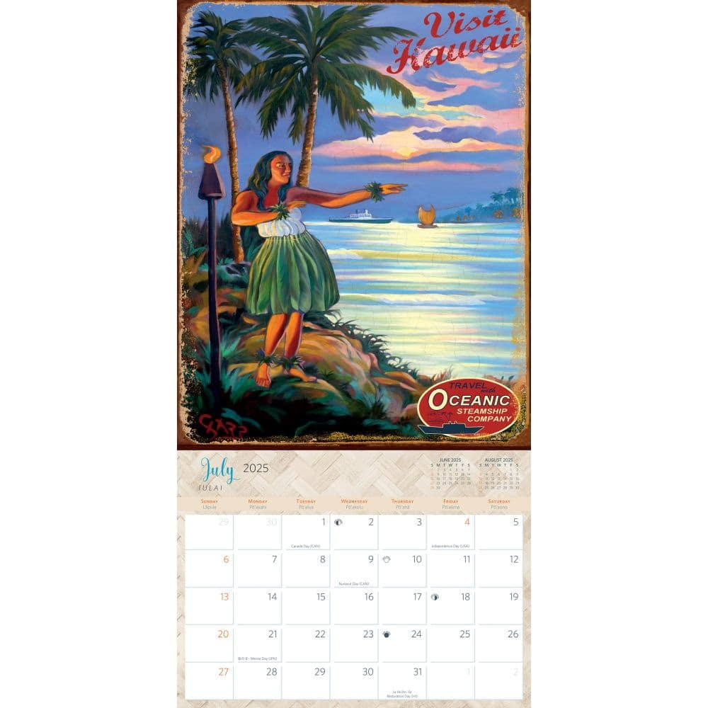 Pacifica Island Art, Vintage Hawaii Rick Sharp 2025 Wall Calendar inside Vintage Hawaii Rick Sharp 2025 Calendar Printable