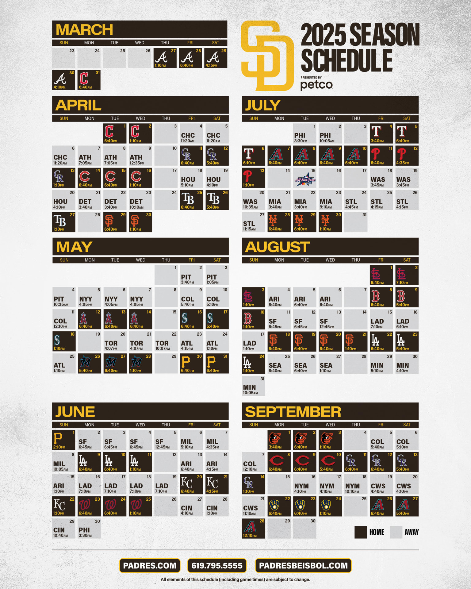 Padres Printable Schedule | San Diego Padres inside San Diego 2025 Calendar Printable