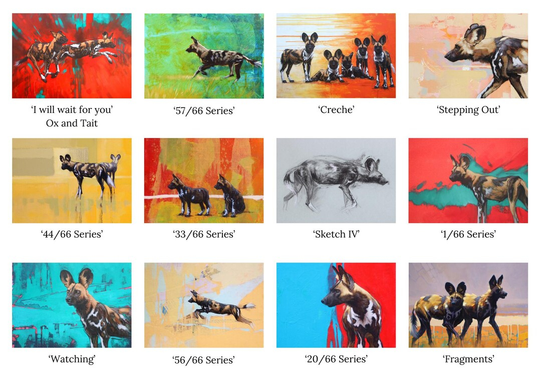Painted Dog Art 2025 Calendar - African Wild Dog Artist Organiser throughout Dogs In The Wilderness 2025 Calendar Printable