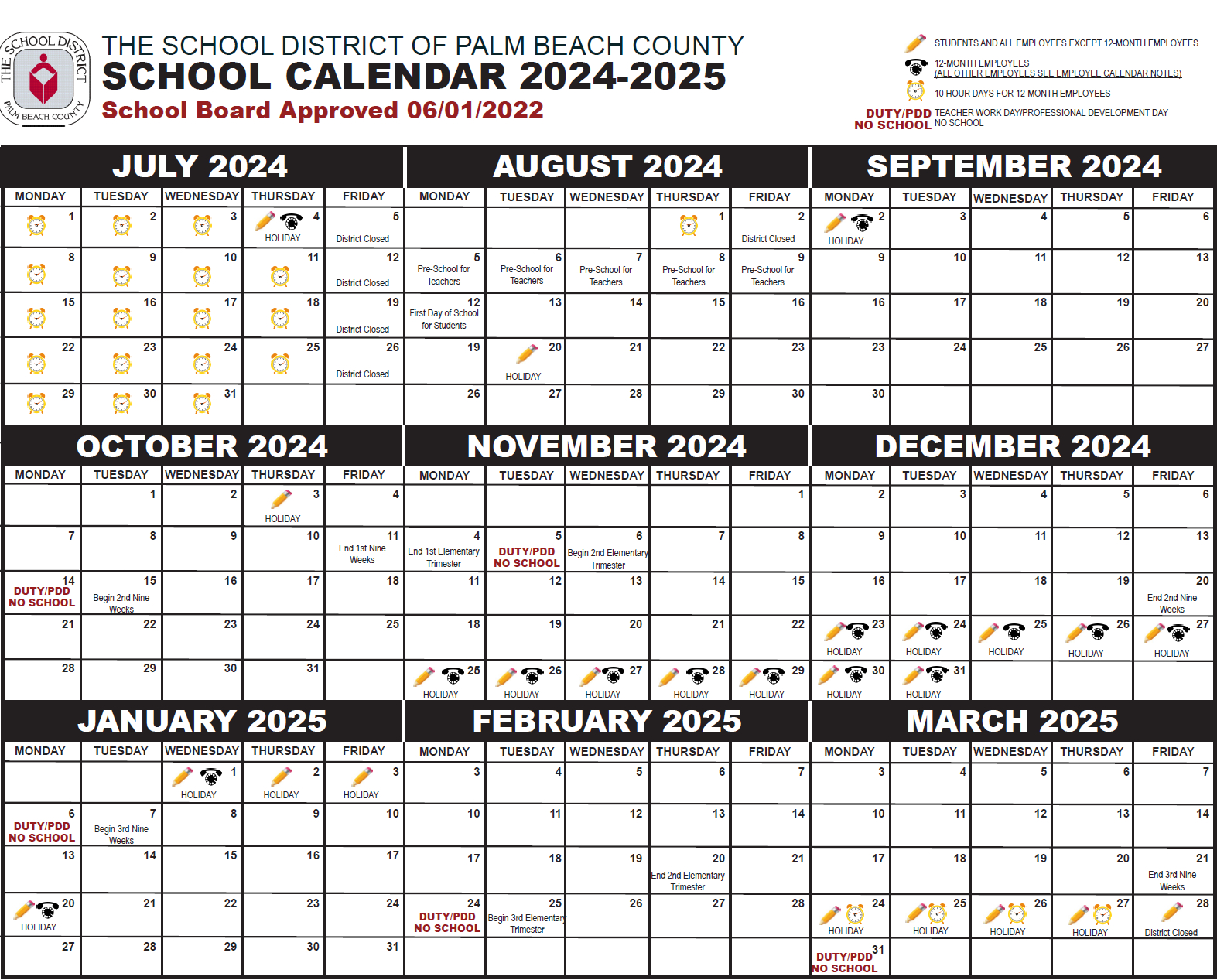 Palm Beach County School Calendar 2024-2025 pertaining to Gulf Coast 2025 Calendar Printable