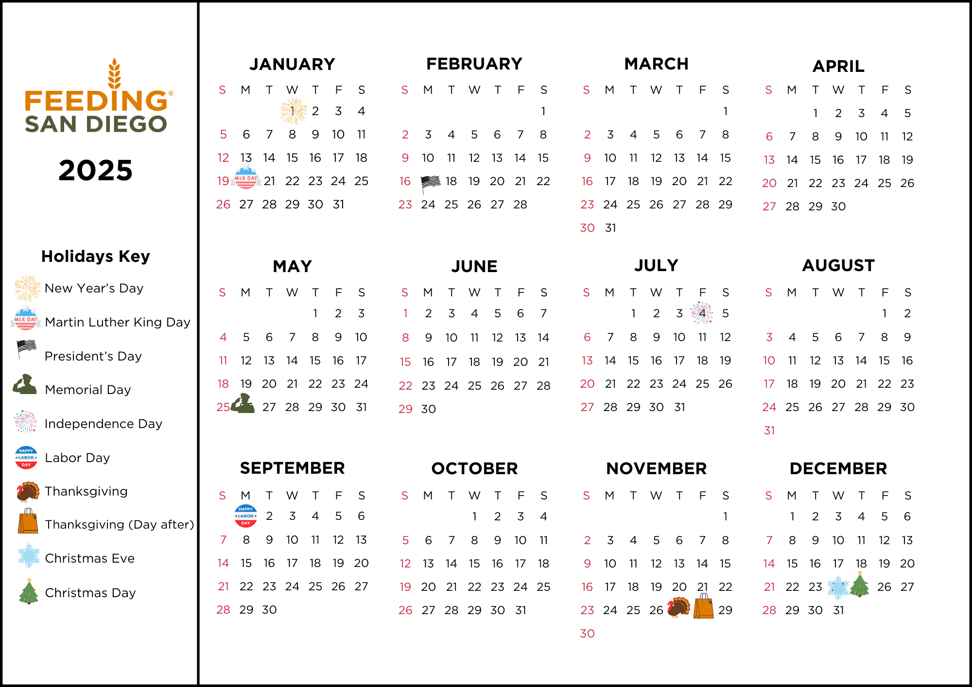 Partner Portal – Feeding San Diego intended for San Diego 2025 Calendar Printable