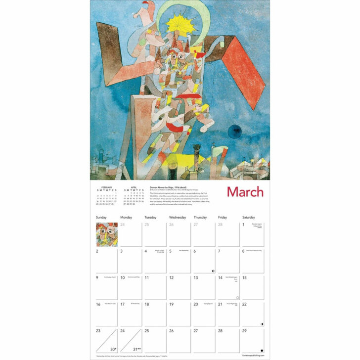 Klee 2025 Easel Calendar Printable