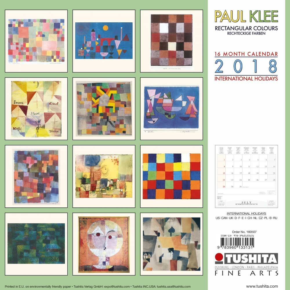 Paul Klee - Rectangular Colours - Wall Calendars 2024 | Buy At inside Klee Square 2025 Calendar Printable