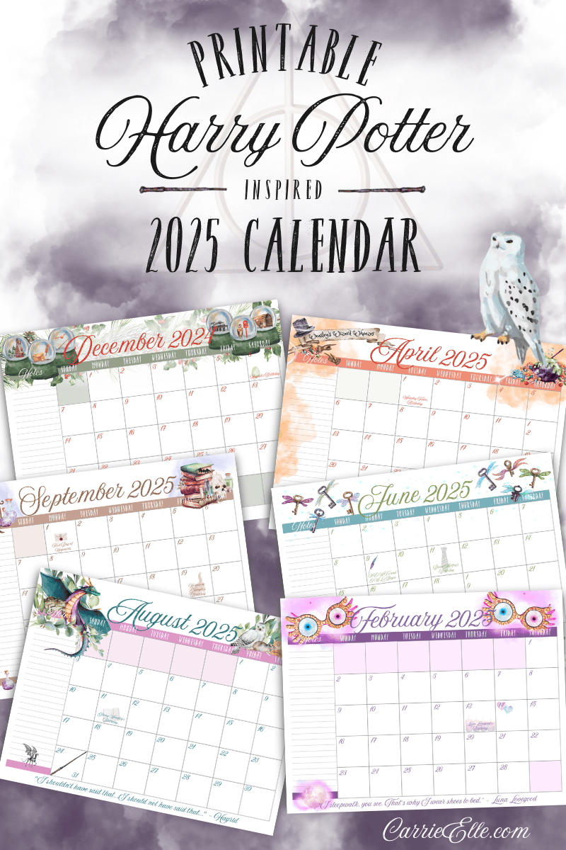 Plan Like A Wizard: 2025 Printable Harry Potter-Inspired Calendar throughout Harry Potter 2025 Calendar Printable