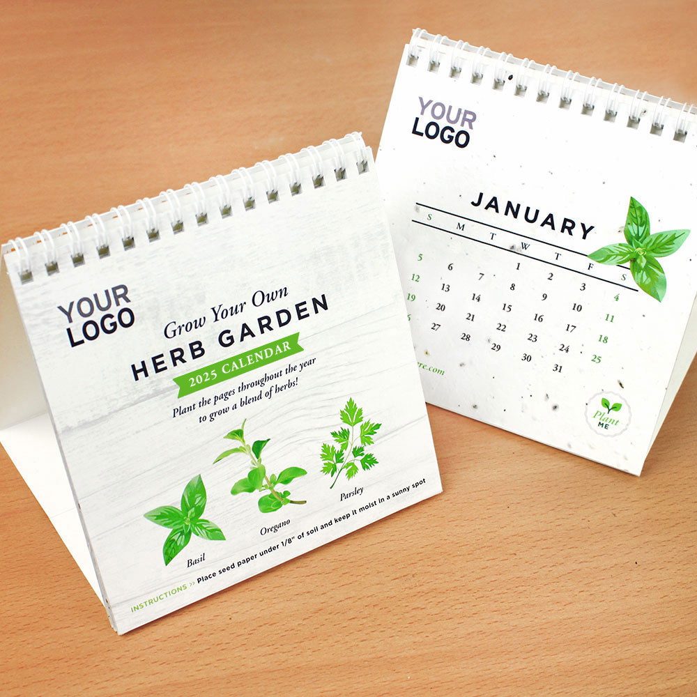 Plantable Herb Garden Eco Calendars - Botanical Paperworks for Herbs 2025 Calendar Printable