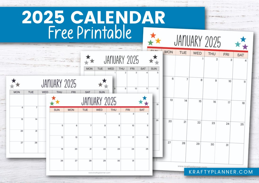 Printable 2025 Calendar To Plan Your Year — Krafty Planner for My Favorite Photos 2025 Easel Calendar Printable