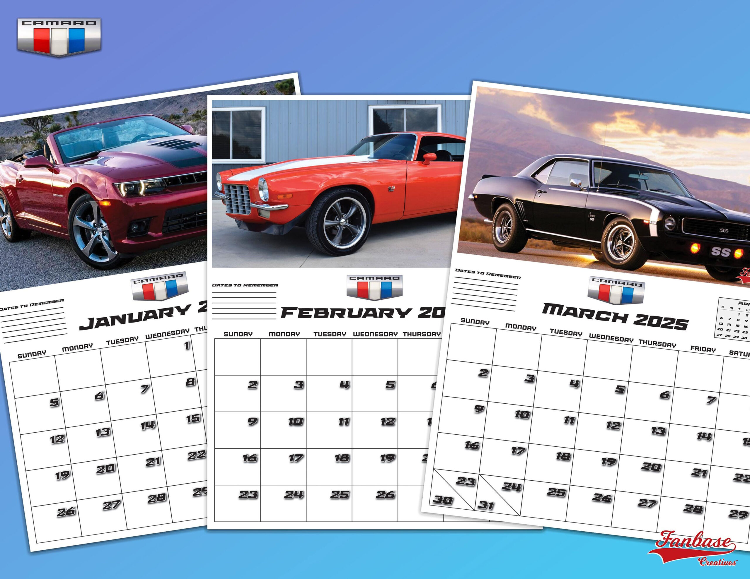 Printable 8.5&amp;quot; X 11&amp;quot; 2025 Camaro Calendar - Etsy regarding Camaro 2025 Calendar Printable