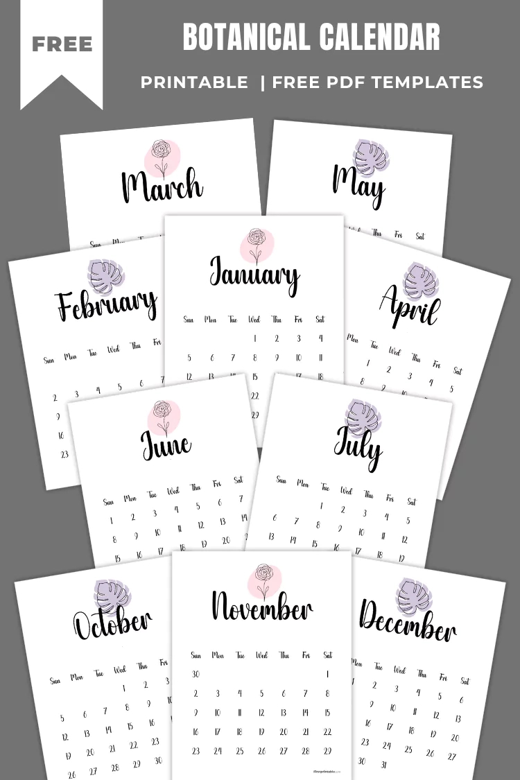 Printable Botanical Monthly Calendar 2025 pertaining to Botanical Year 2025 Calendar Printable