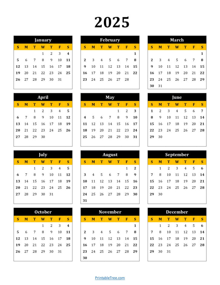Gratitude Year of 2025 Calendar Printable