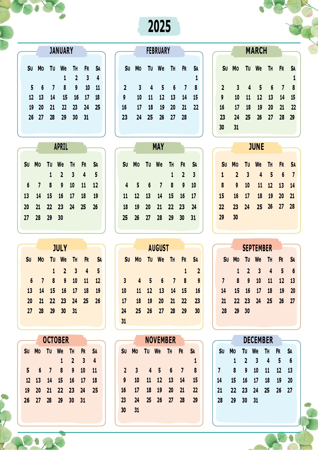 Printable Calendar 2025 One Page With Holidays (Single Page) 2025 pertaining to Year of Gratitude 2025 Calendar Printable