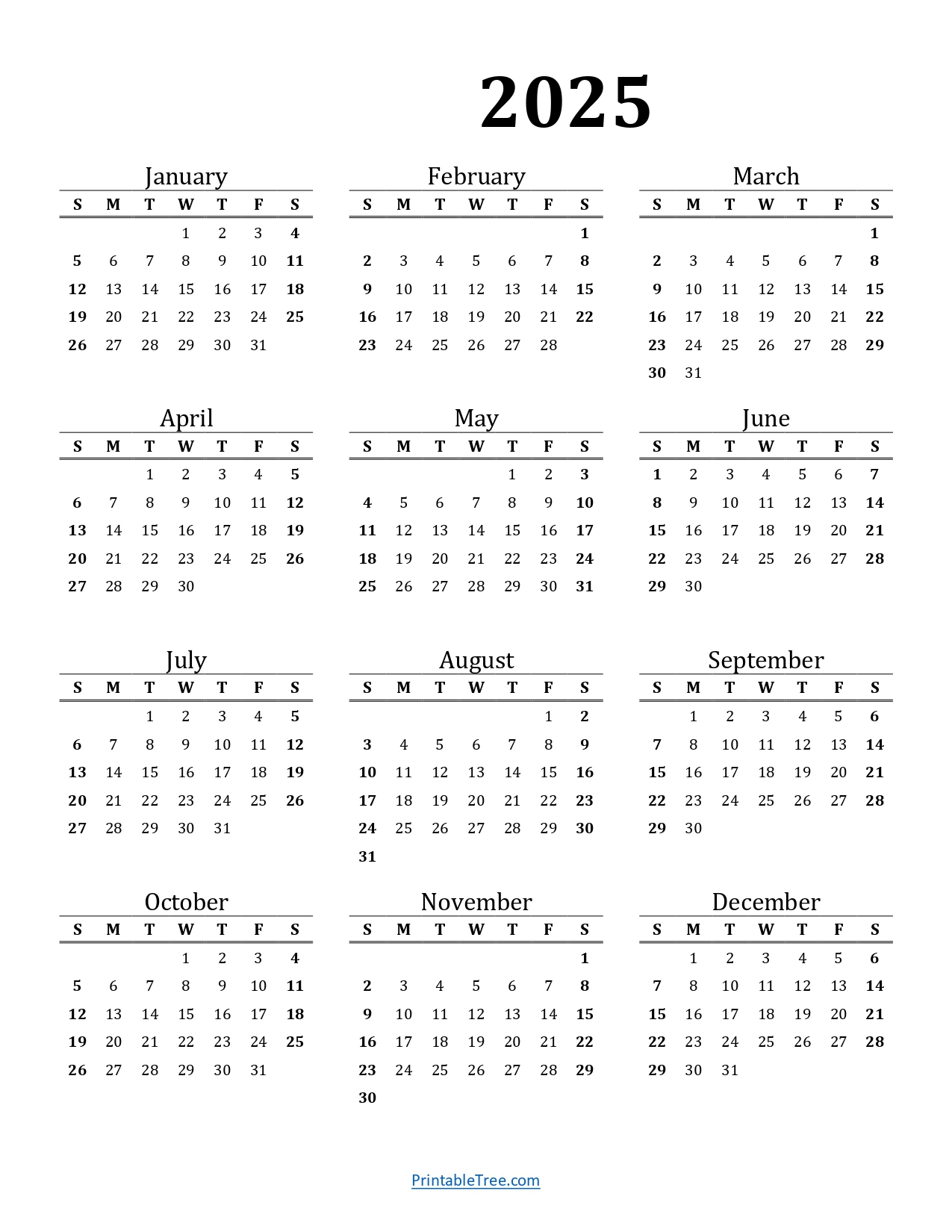 Printable Calendar 2025 One Page With Holidays (Single Page) 2025 within Year Of Gratitude 2025 Calendar Printable