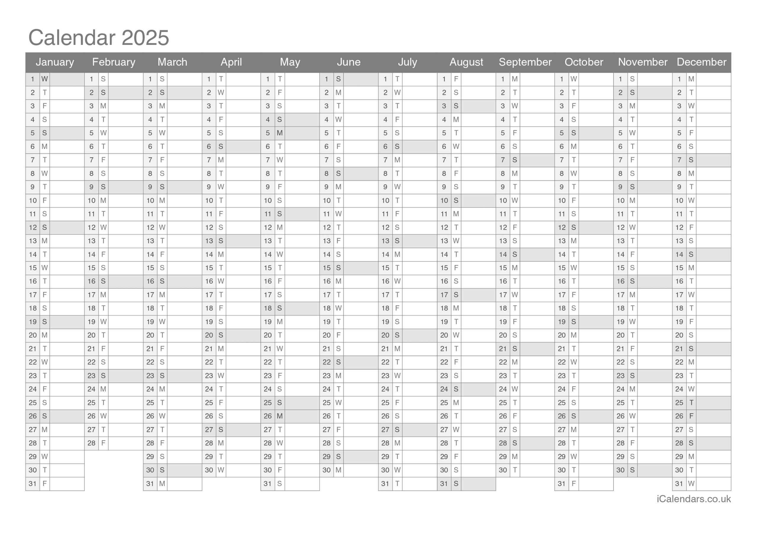Printable Calendar 2025 - Pdf Or Excel pertaining to No Clucks Given 2025 Calendar Printable