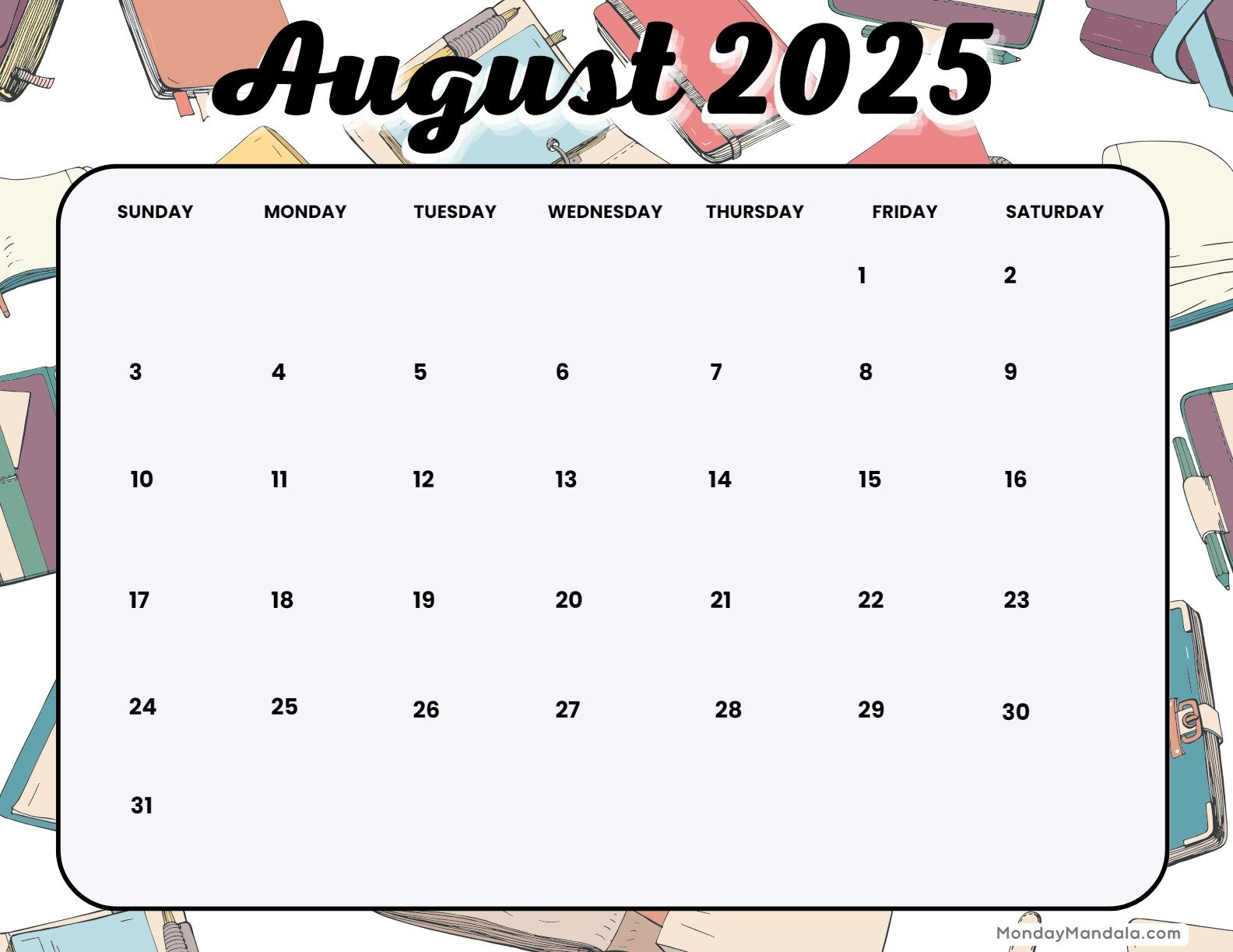 Printable Calendars For 2025 &amp;amp; 2026 (Free Pdfs) intended for This is My Bookstore 2025 Calendar Printable