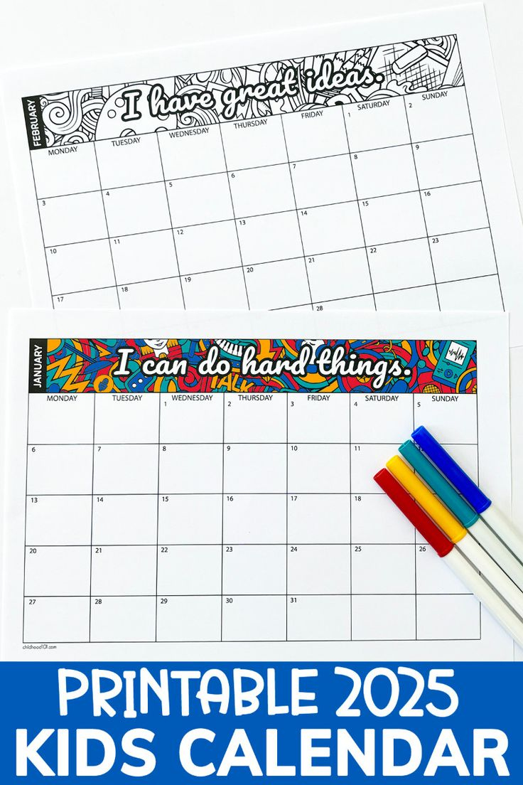 Printable Children&amp;#039;S Calendar 2025: Great For Tweens &amp;amp; Teens regarding Good Boys 2025 Calendar Printable