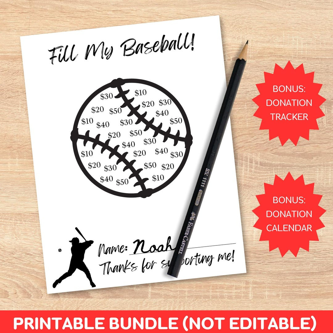 Printable Fill My Baseball Fundraiser Bundle For Baseball Moms And throughout Mlb Lauren Taylor 2025 Calendar Printable