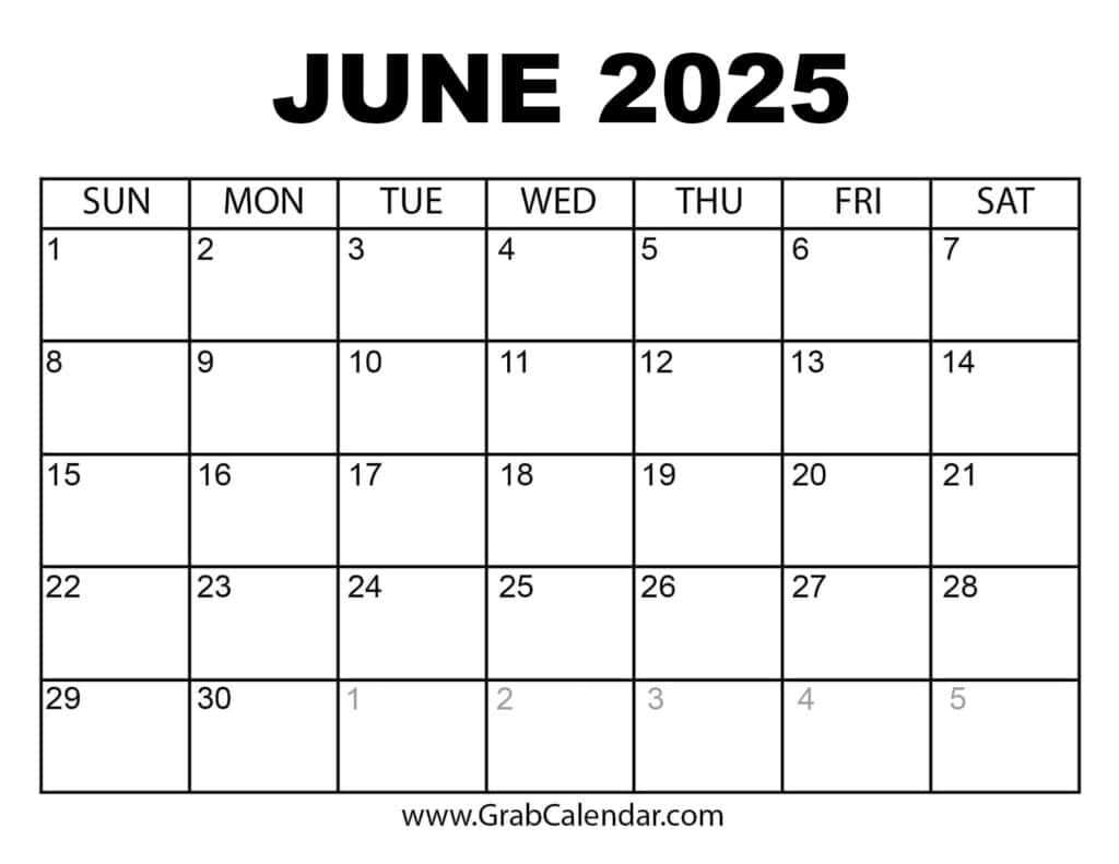 Printable June 2025 Calendar for Wisconsin Photo 2025 Calendar Printable