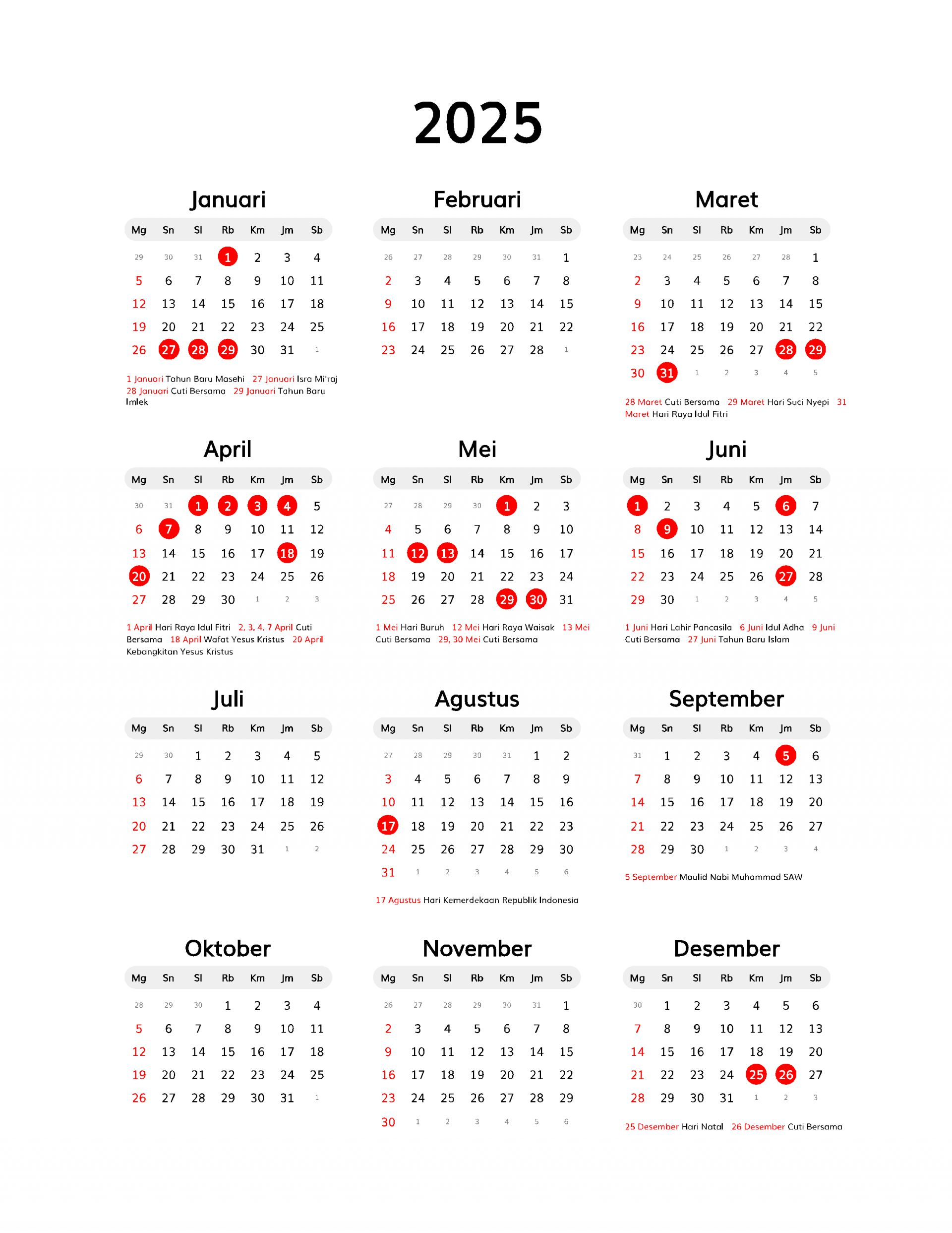 Printable One Page All Month Calendar Layout regarding Canada Multi Language 2025 Calendar Printable