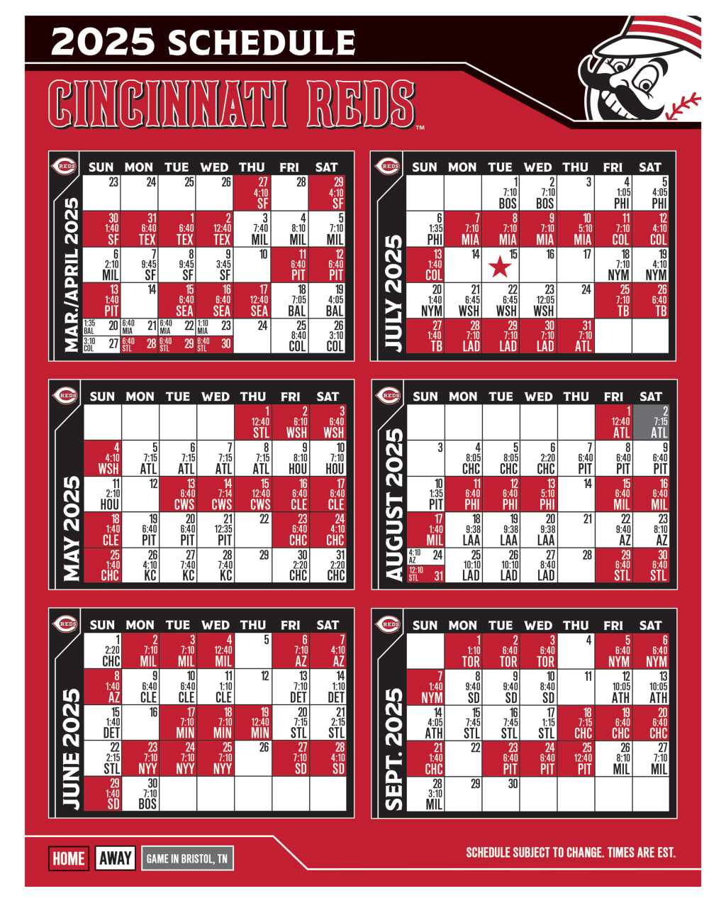 Printable Schedule | Schedule | Cincinnati Reds within MLB Cleveland Guardians 2025 Calendar Printable