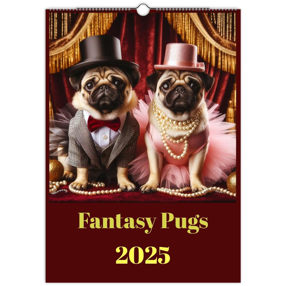 Pug Calendar 2025&amp;#039;&amp;#039;Fantasy Pugs&amp;quot; with Fantasy Pugs 2025 Calendar Printable
