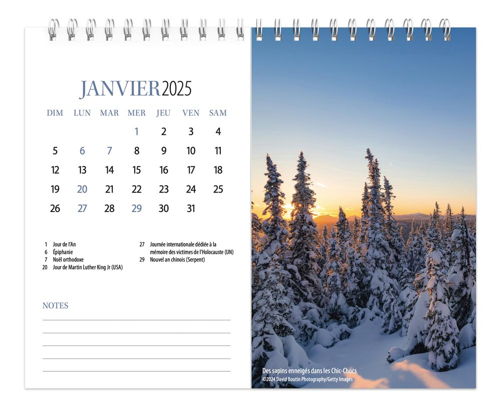 Quebec | 2025 7.5 X 6 Inch Monthly Double-View Easel Desk Calendar pertaining to Quebec Double 2025 Easel Calendar French Printable