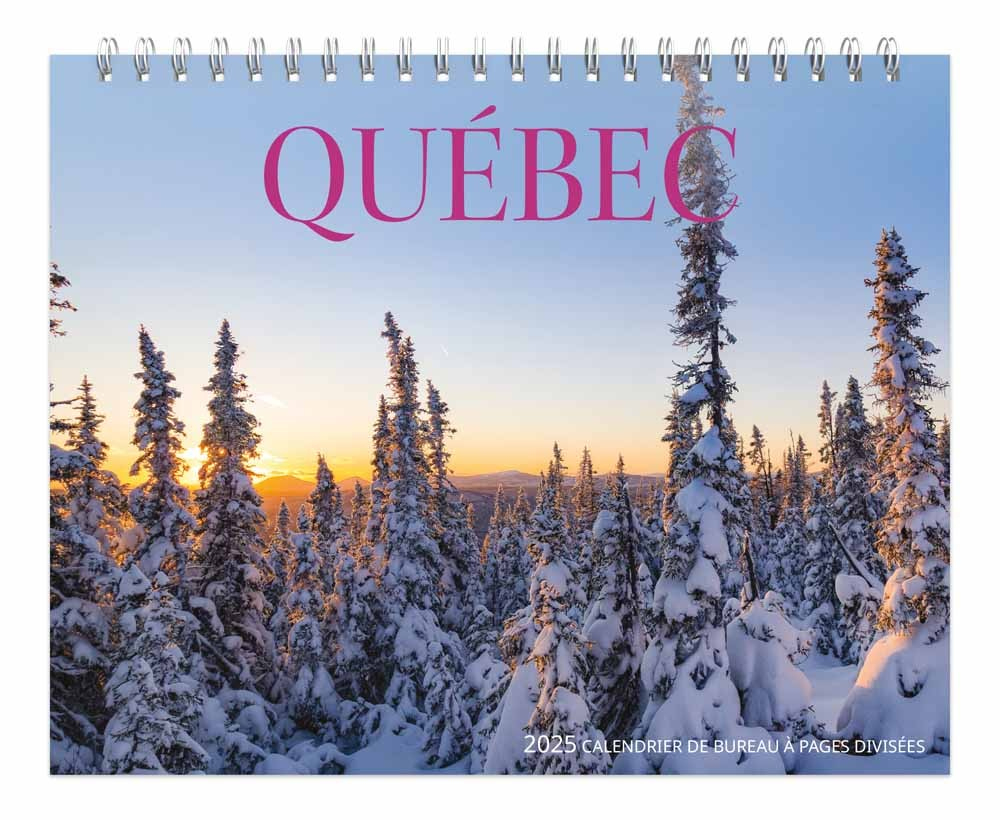Quebec | 2025 7.5 X 6 Inch Monthly Double-View Easel Desk Calendar within Quebec Double 2025 Easel Calendar French Printable