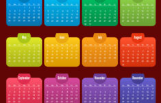 Rainbow Calendar Year 2025 Royalty Free Vector Image with Rainbow Brite 2025 Calendar Printable