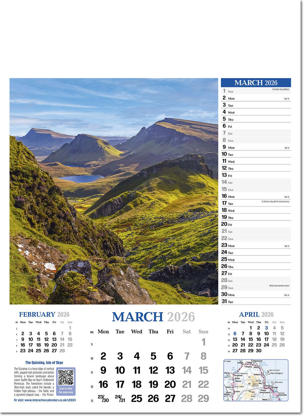 Reeve Calendars | C16 for Scotland Panorama 2025 Calendar Printable