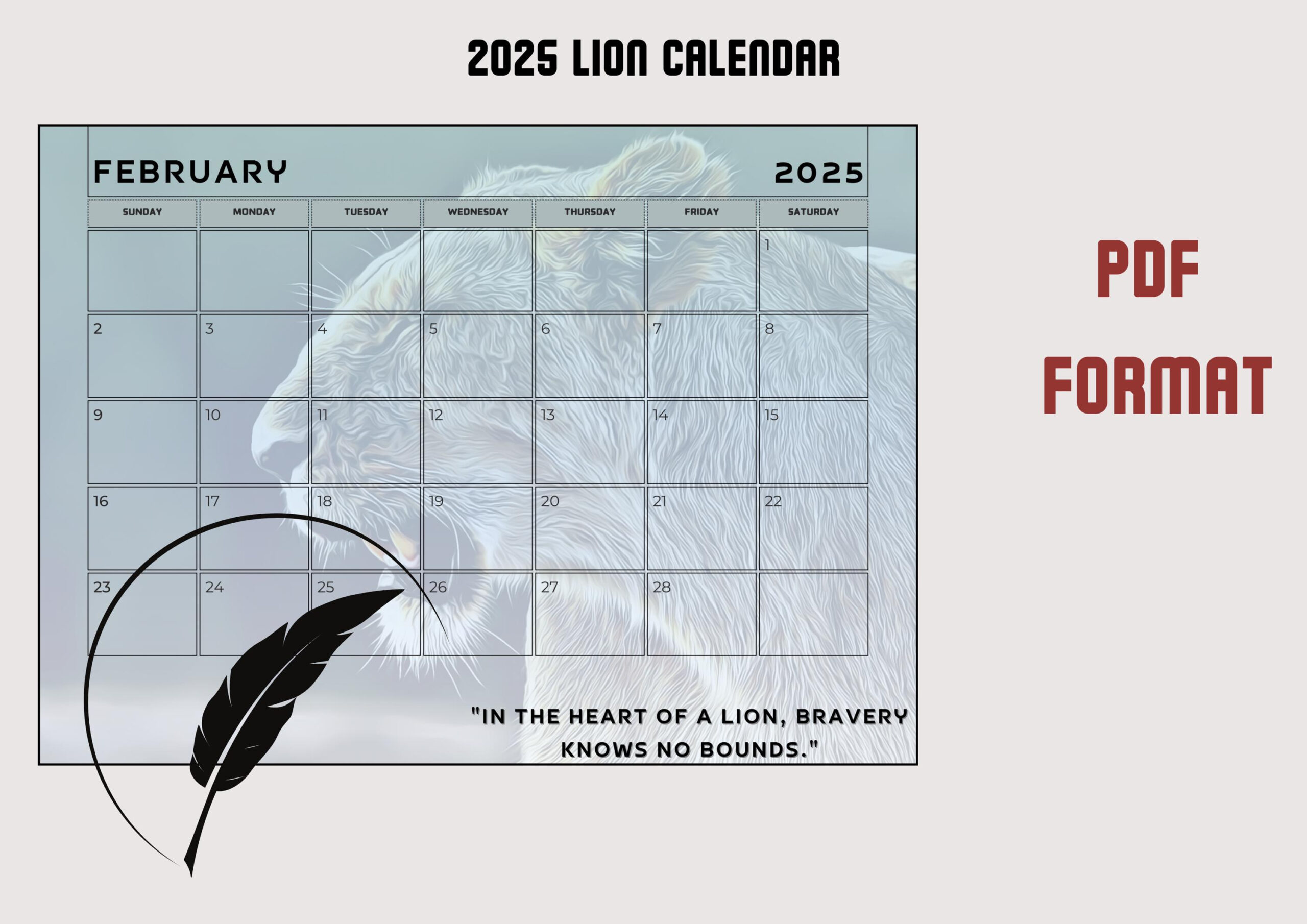 Regal Lions 2025 Calendar – Celebrate The Year With Majesty - Etsy with regard to New England Majesty 2025 Calendar Printable