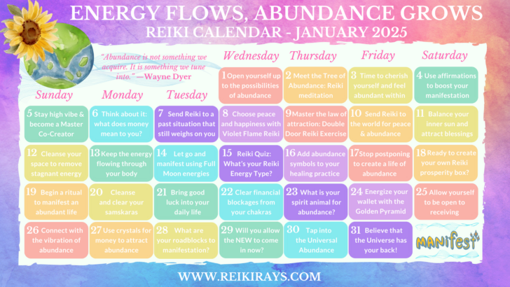 Tranquility 2025 Calendar  Printable