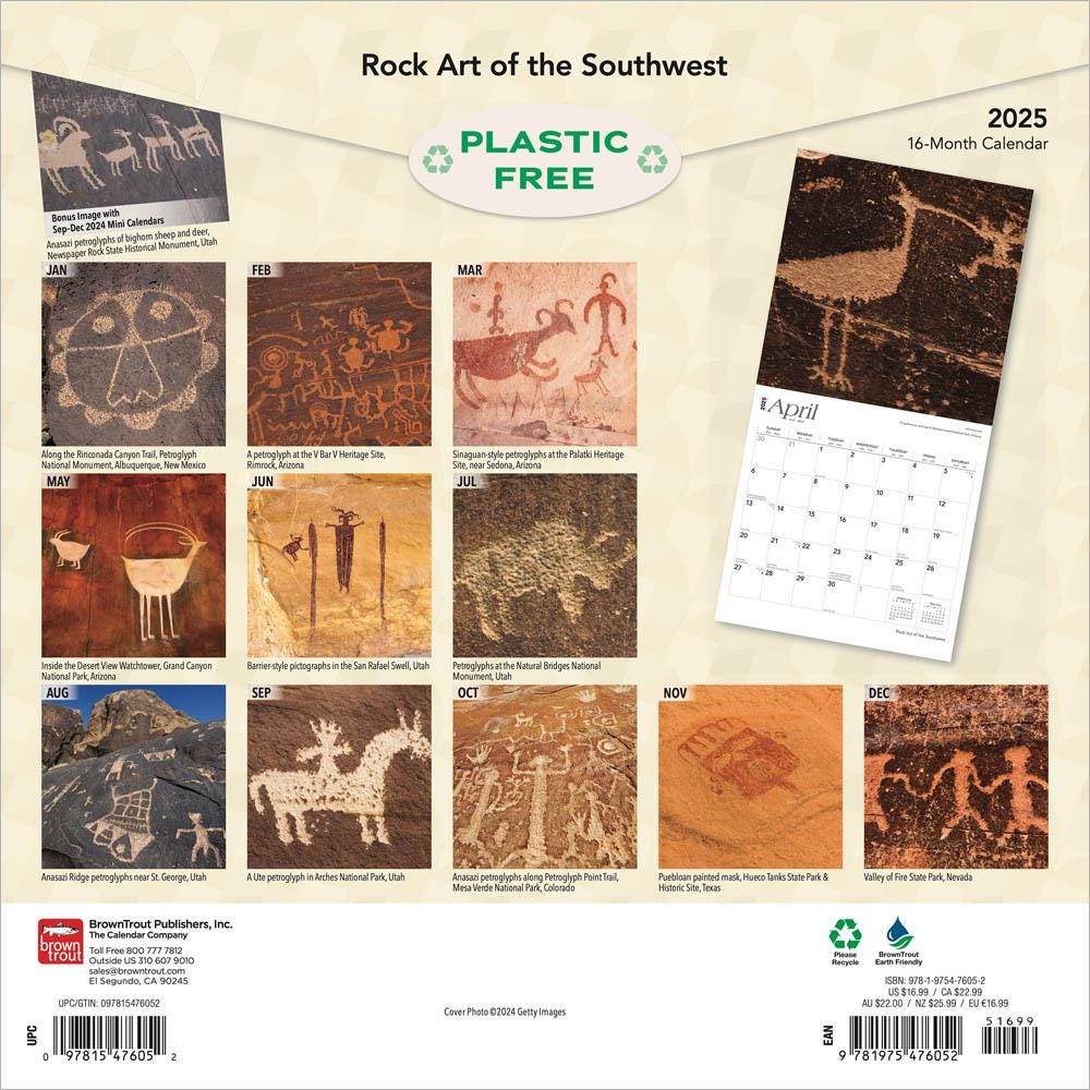 Rock Art Of The Southwest | 2025 12 X 24 Inch Monthly Square Wall regarding Rock Art Of The Southwest 2025 Calendar Printable