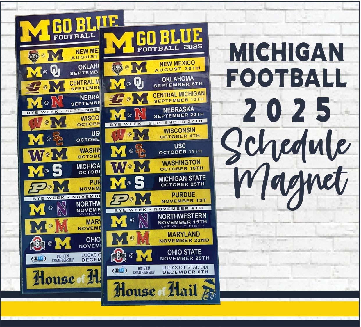 Schedule Magnet - Etsy with COL Michigan Wolverines 2025 Calendar Printable