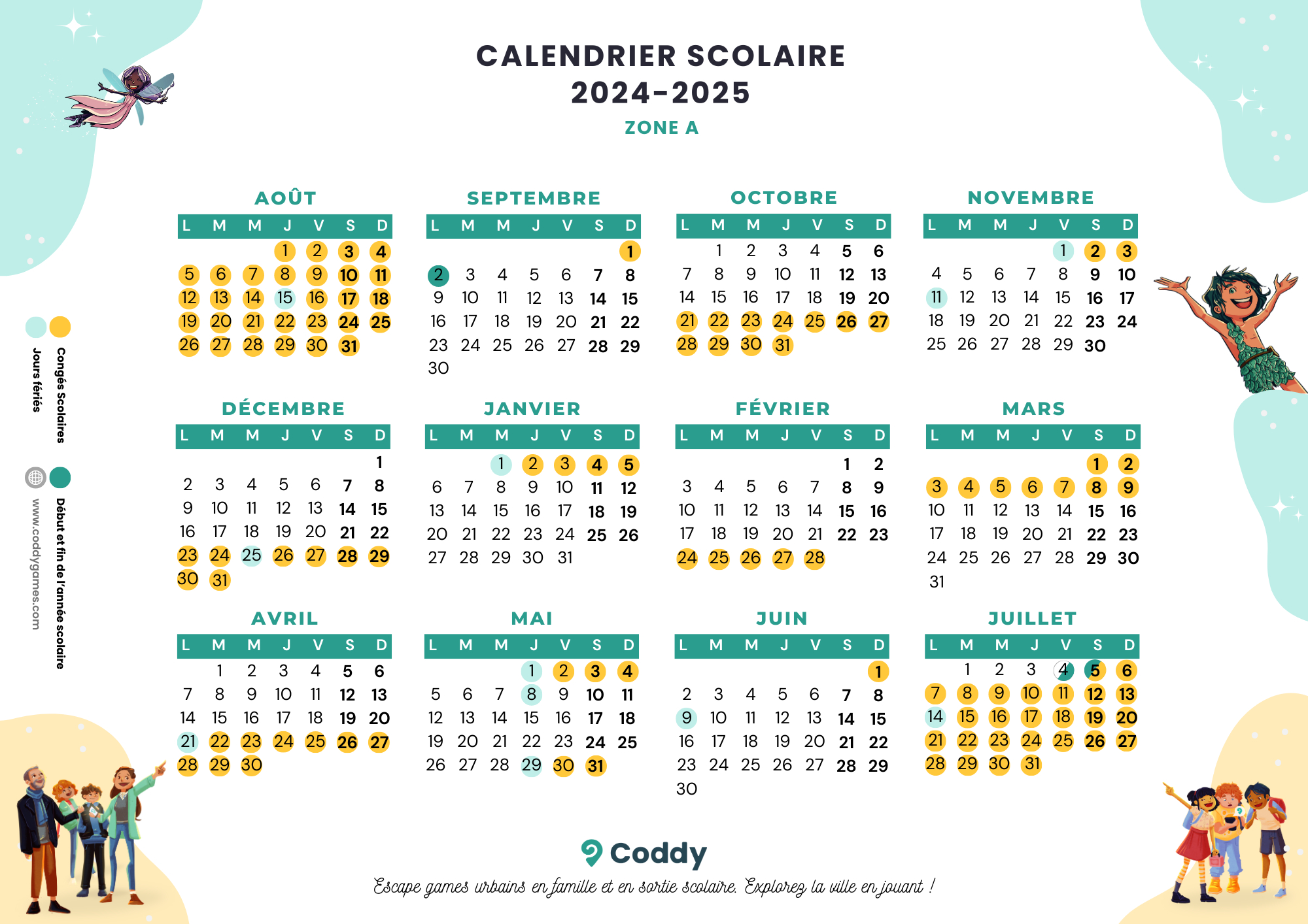 School Calendar 2024-2025 In France regarding Paris 2025 Calendar Printable