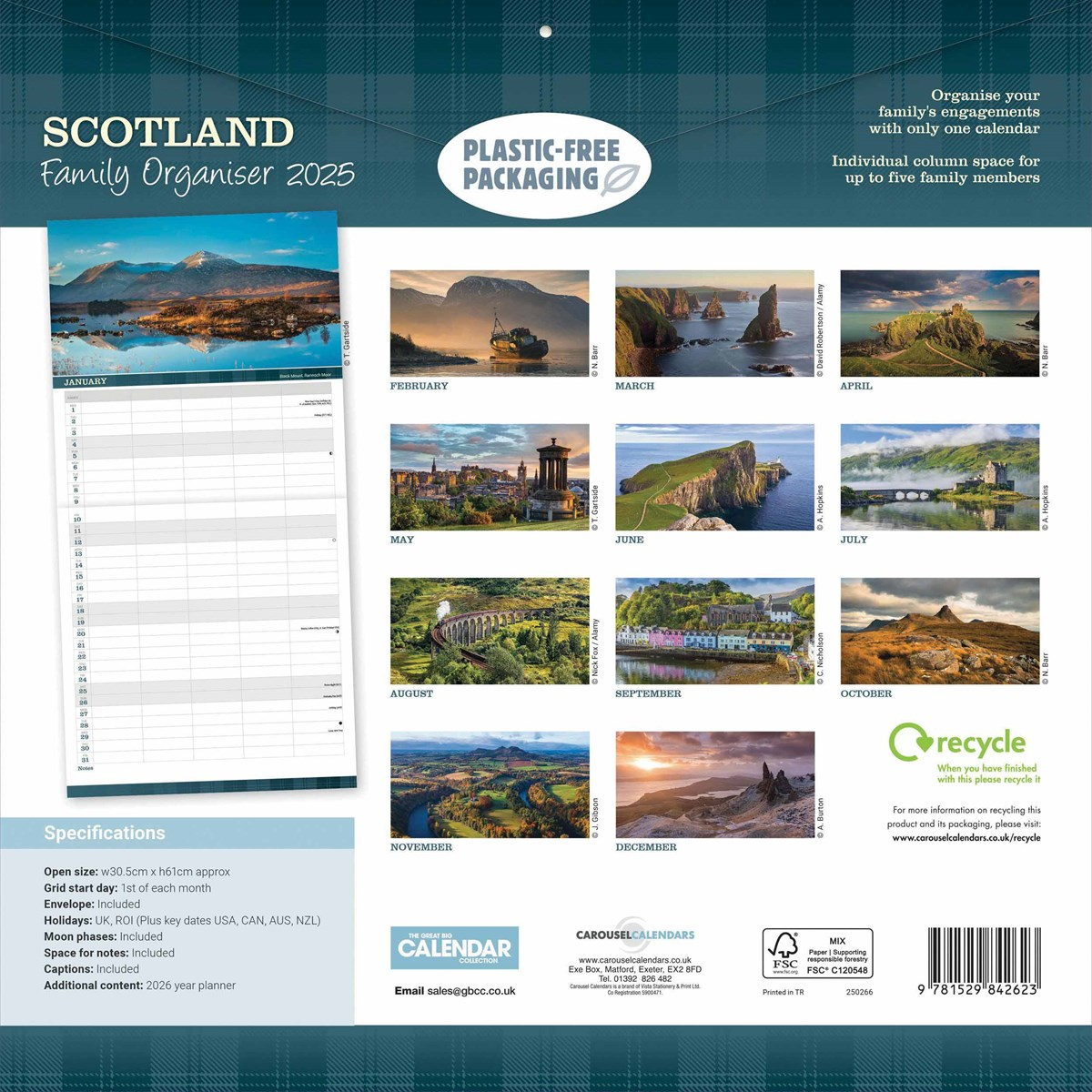 Scotland Family Organiser 2025 throughout Scotland Family Organizer 2025 Calendar Printable