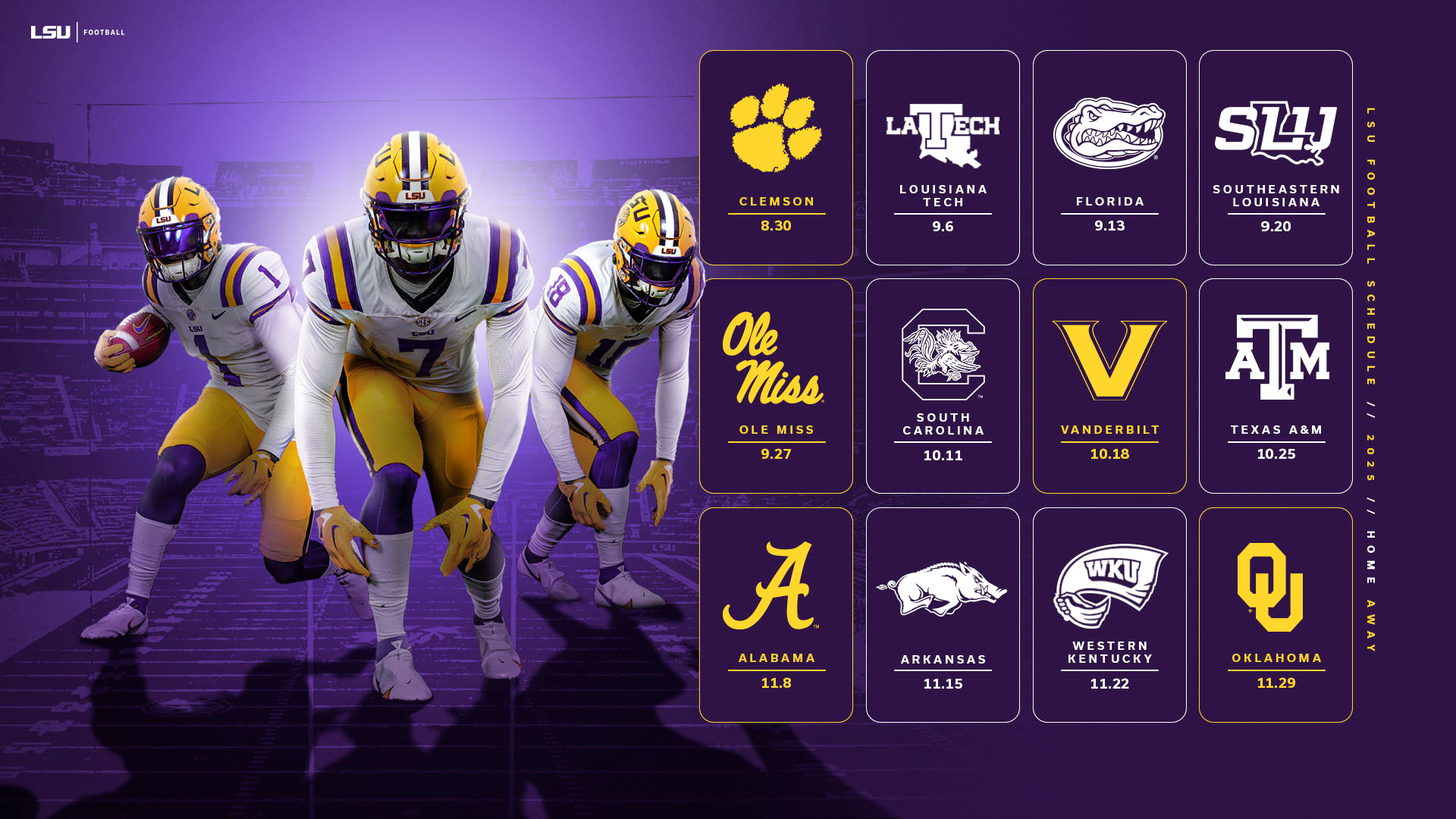 Sec Announces 2025 Football Schedules – Lsu with Football Trivia 2025 Calendar Printable