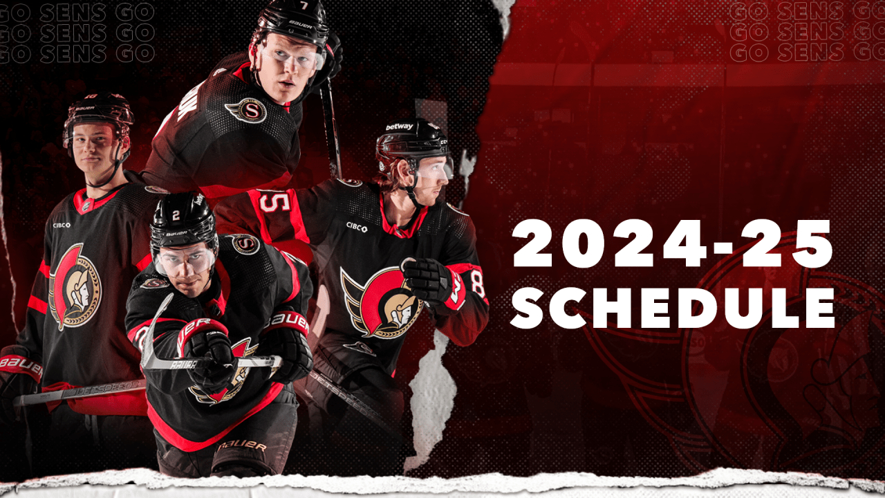 Senators&amp;#039; 2024-25 Regular-Season Schedule Announced | Ottawa Senators with regard to Nhl Ottawa Senators 2025 Calendar Printable