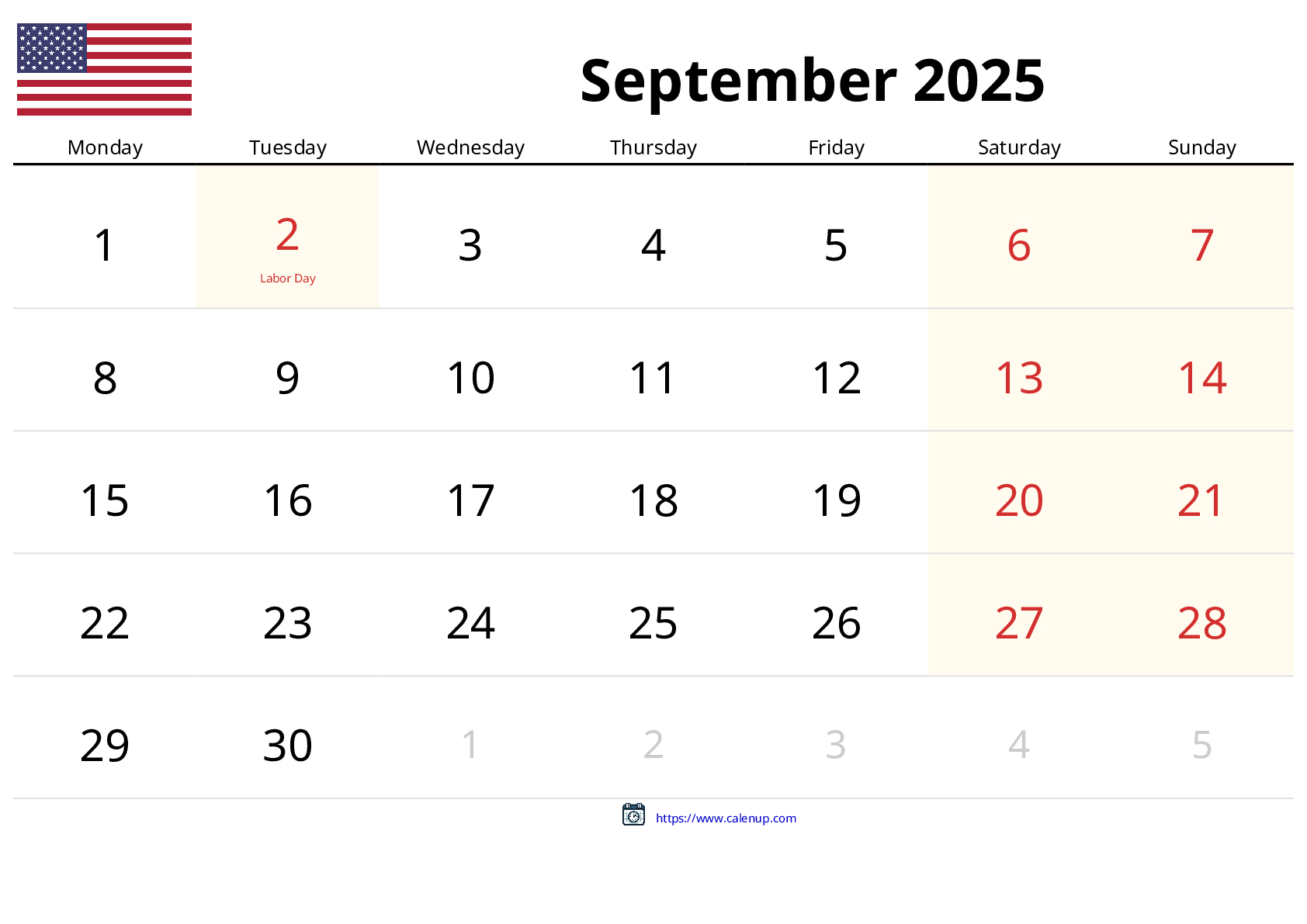 September 2025 Calendar Printable For United States | Calenup inside Pennsylvania Places 2025 Calendar Printable
