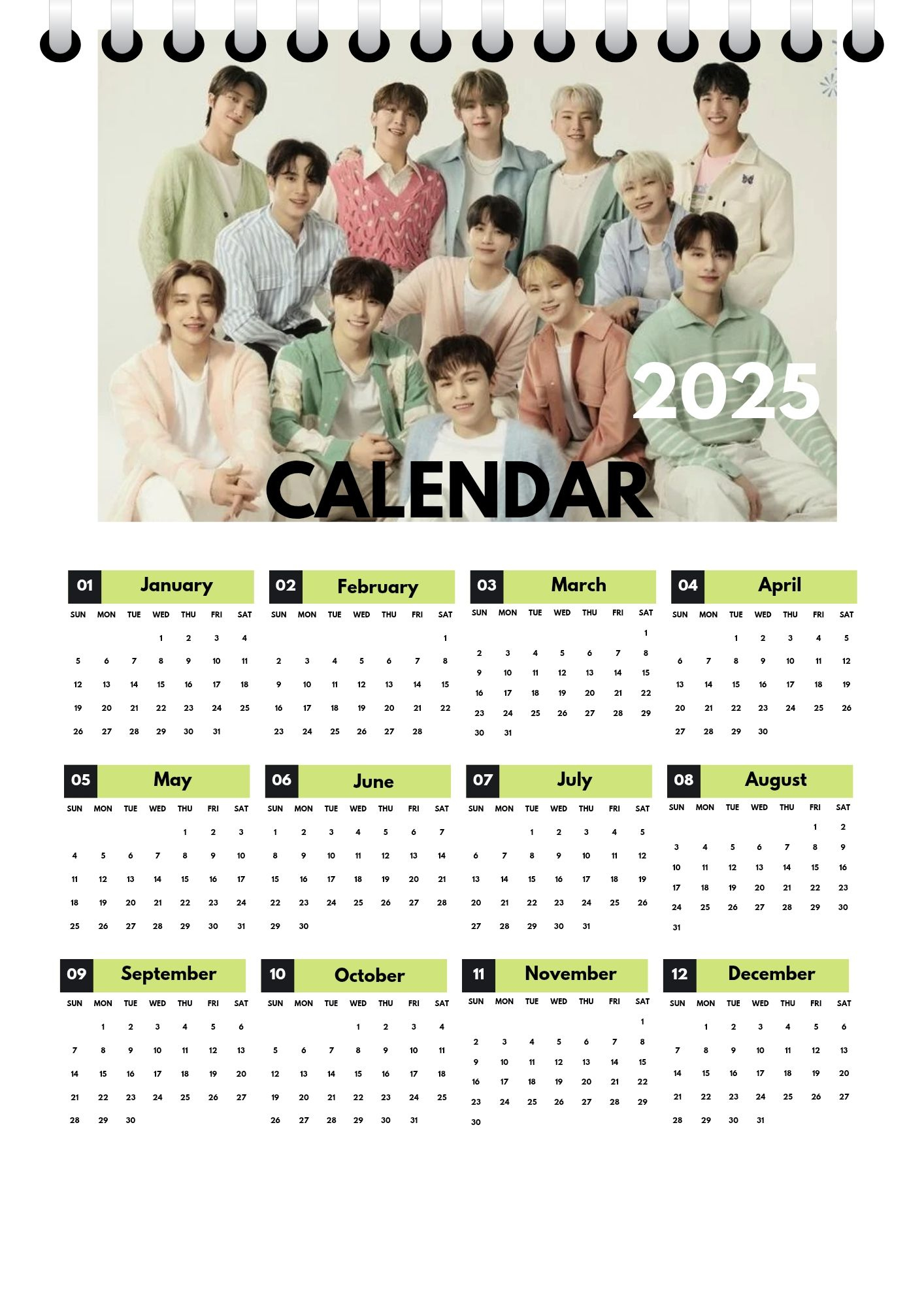 Seventeen Inspired Calendar 2025Andreamddiaz14 - Raket.ph in Seventeen 2025 Calendar Printable