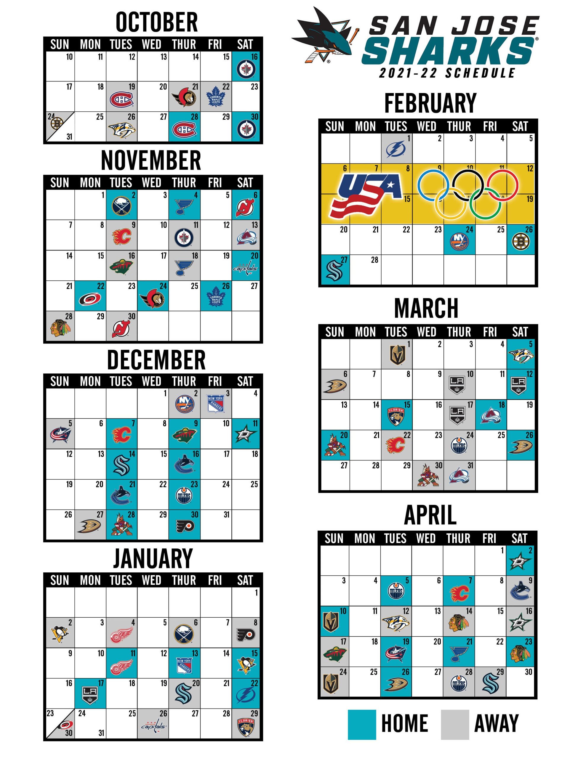 Sharks 2021-22 Schedule Calendar : R/Sanjosesharks for Nhl San Jose Sharks 2025 Calendar Printable