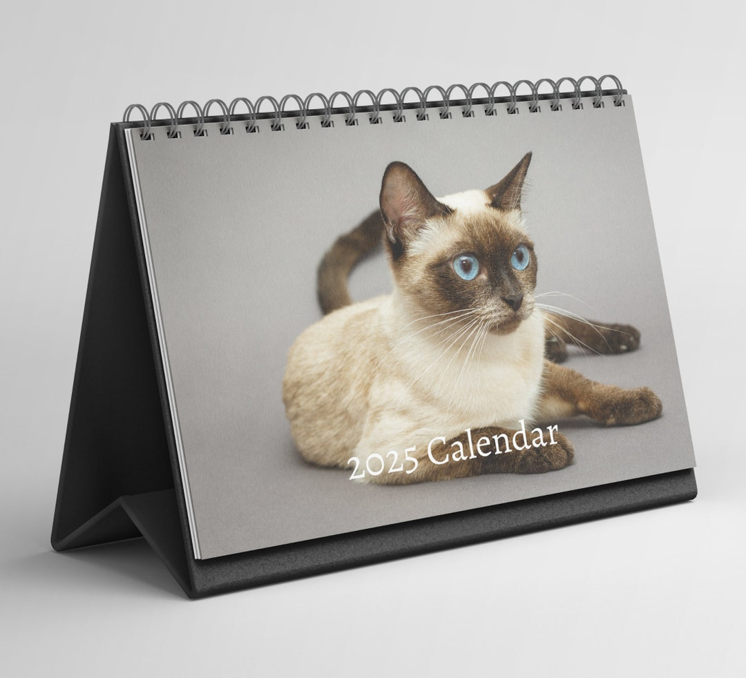 Siamesische Katze Tischkalender 2025-2026: Stehender Klapp Tischkalender Mit Dickem Papier (15,25Cm X 22Cm - Ähnlich Wie A5) - Etsy.de regarding Siamese Cats 2025 Calendar Printable