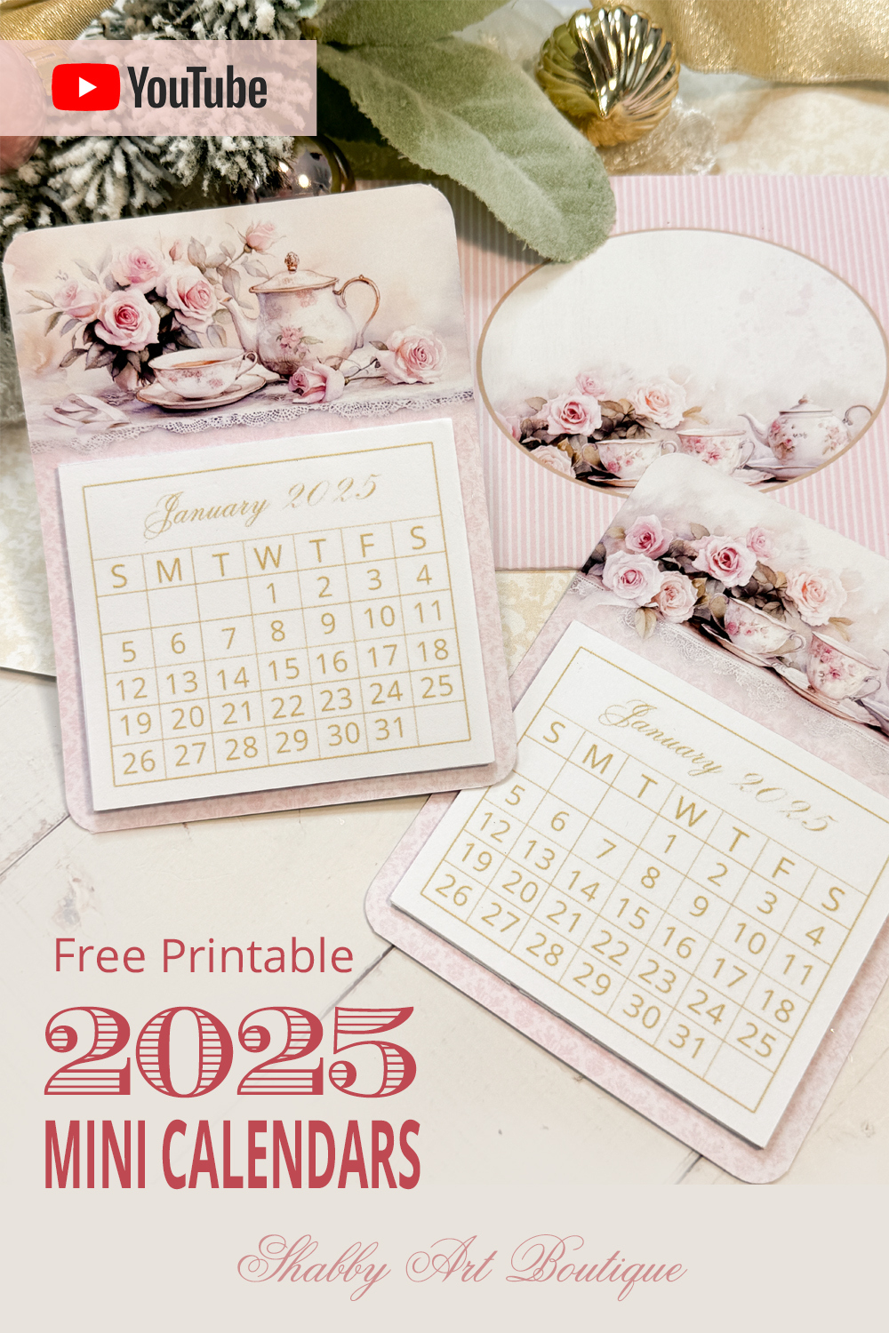 Simply Christmas: Free Printable 2025 Mini Calendars - Shabby Art for Friendship is One of Lifes Greatest Gifts 2025 Calendar Printable