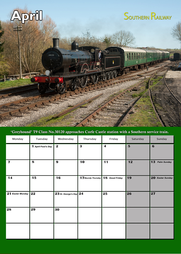 Southern Railway Calendar 2025 | Writtle Photographic within England By Rail 2025 Calendar Printable