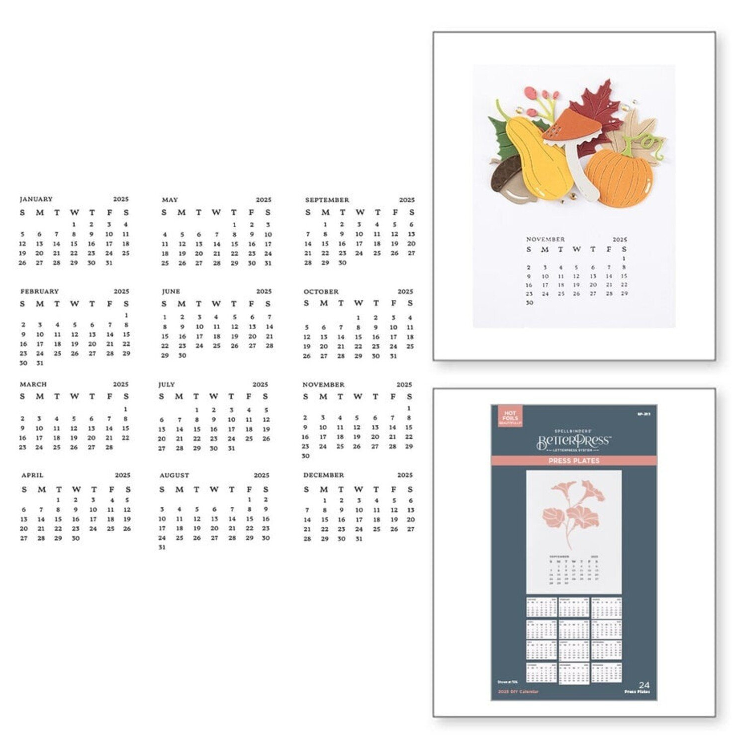 Spellbinders Florals Through The Year 2025 Diy Calendar Press intended for Monets Passion 2025 Calendar Printable
