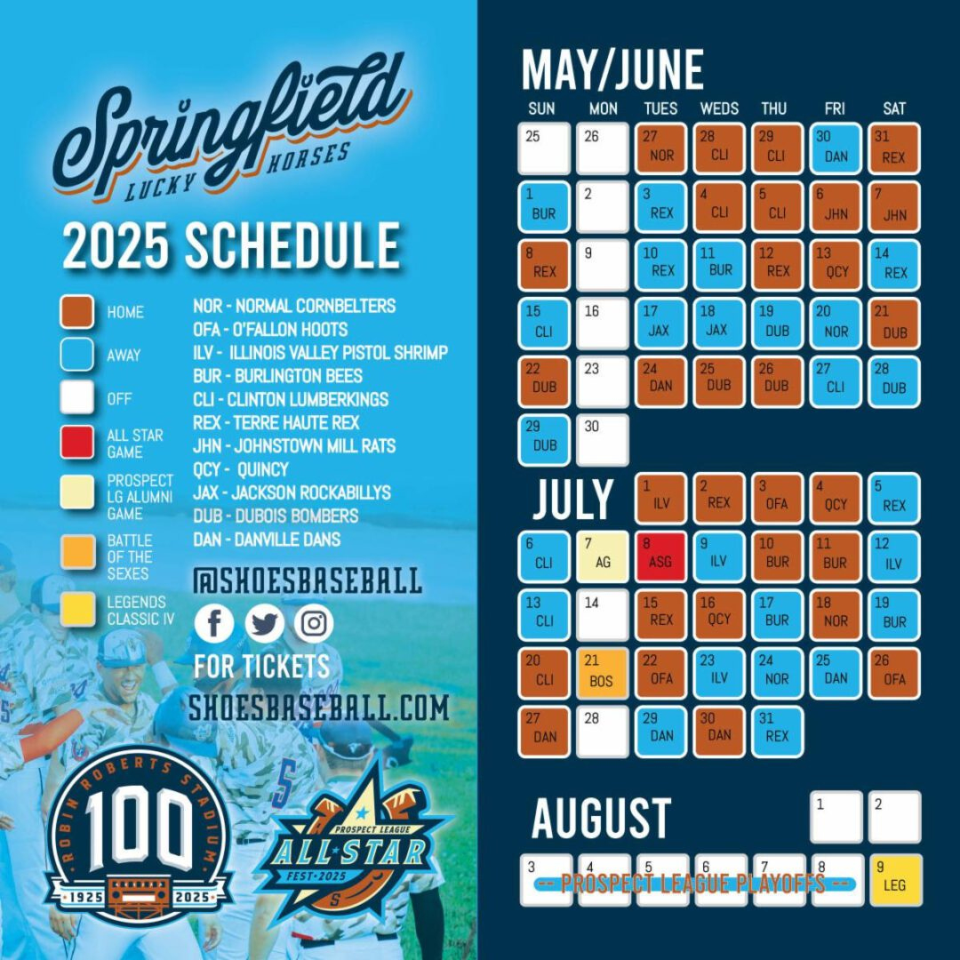Springfield Lucky Horseshoes 2025 Schedule &amp;amp; Tickets Now On Sale intended for Route 66 2025 Calendar Printable