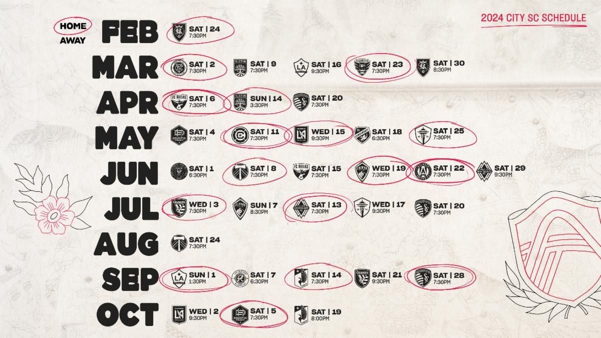 St. Louis City Sc 2024 Schedule Released throughout MLS St. Louis City Sc 2025 Calendar Printable