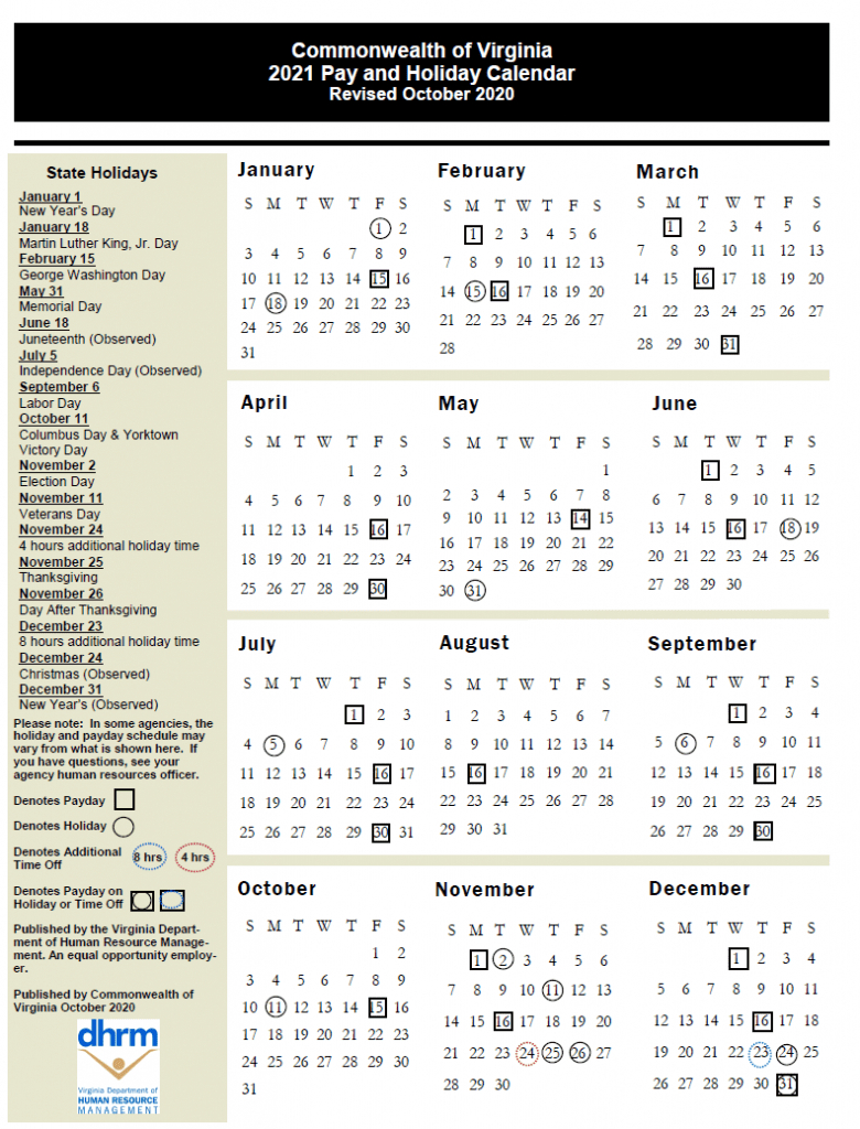 State Of Virginia Pay Calendar with Virginia 2025 Calendar Printable