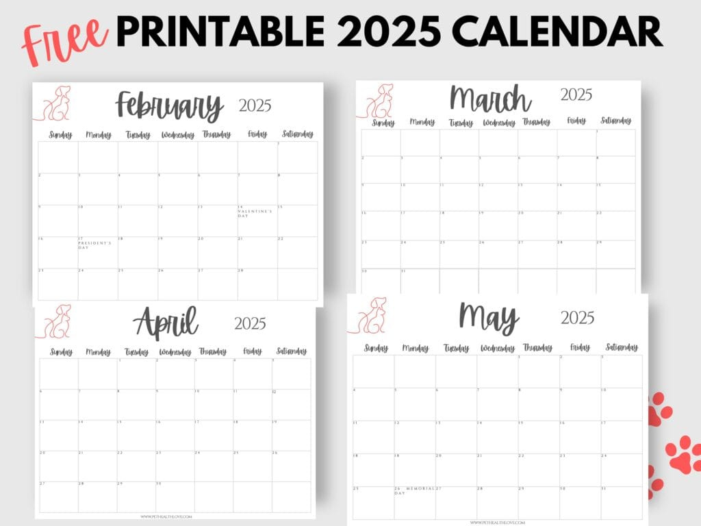 Stay Organized In 2025 With Our Free Printable Calendar | Pet pertaining to Furry Friends 2025 Calendar Printable