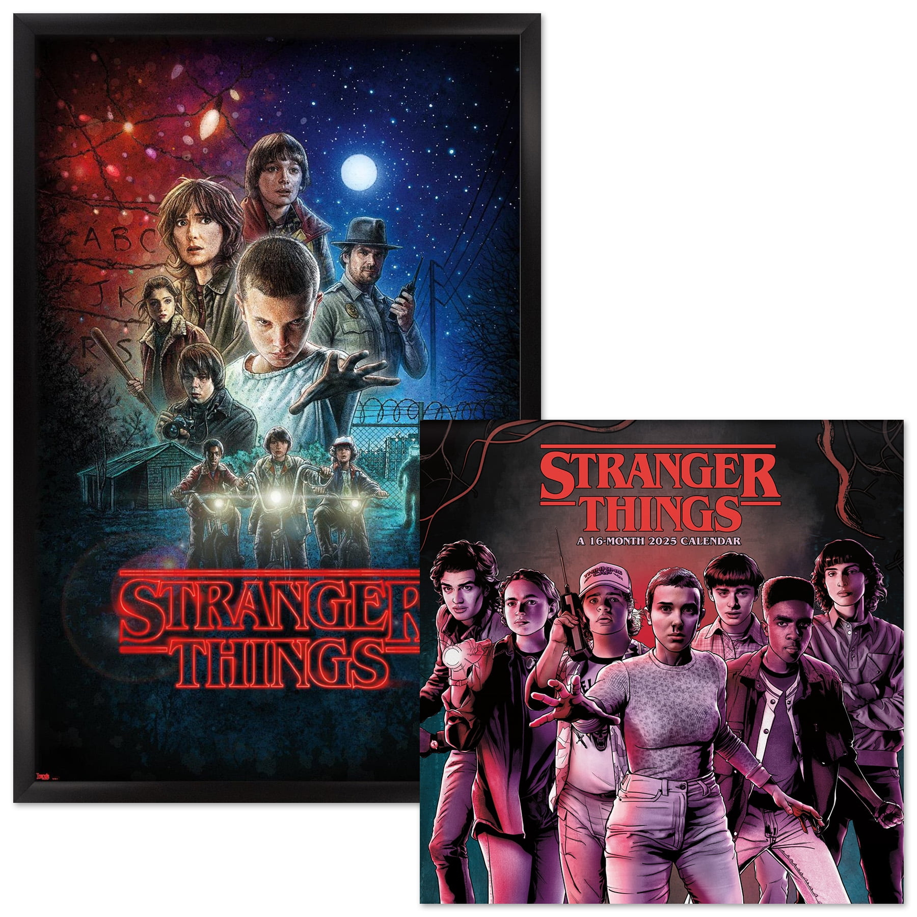 Stranger Things Framed Poster And 2025 Calendar with regard to Stranger Things 2025 Calendar Printable