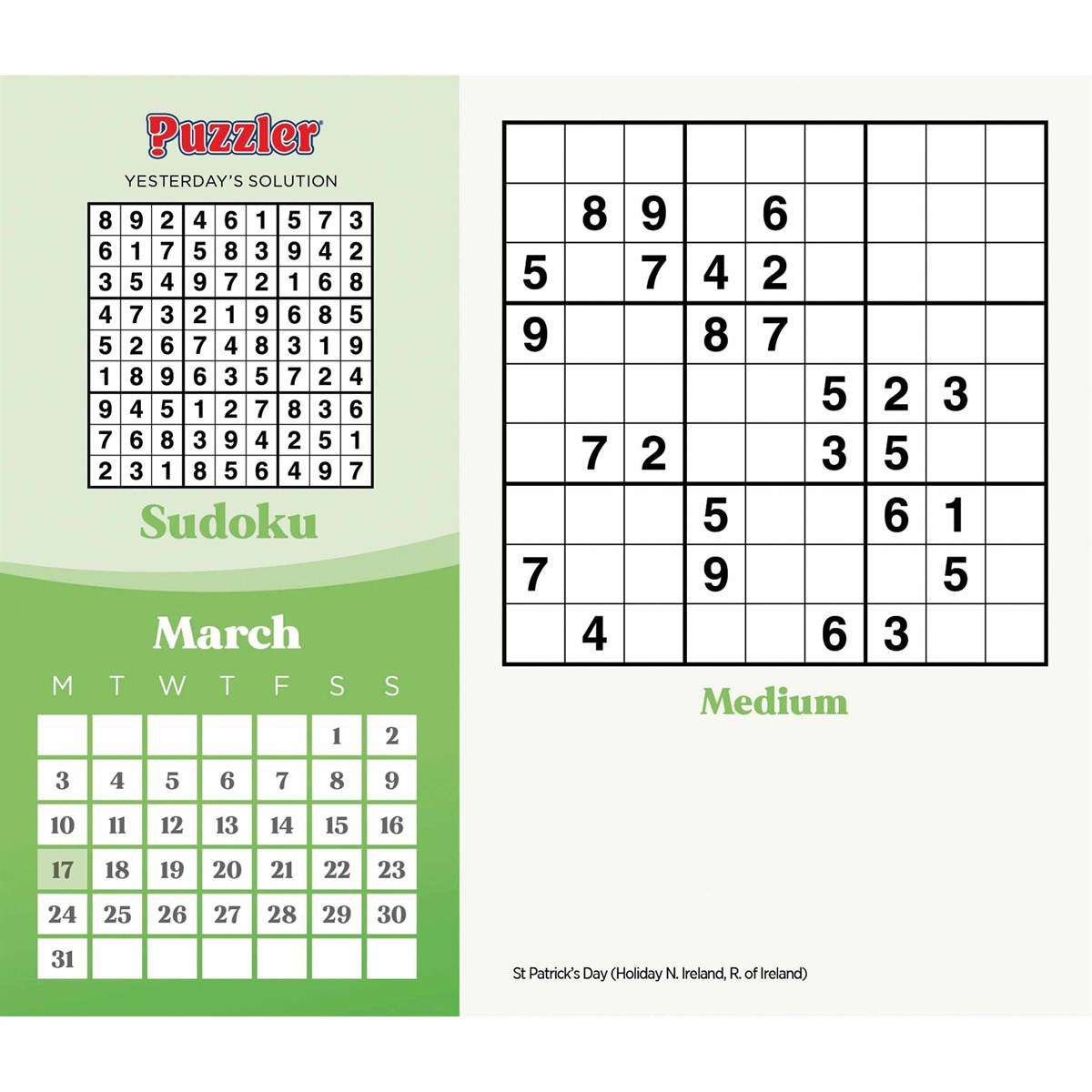 Sudoku, Puzzler Desk Calendar 2025 regarding Sudoku 2025 Calendar Printable